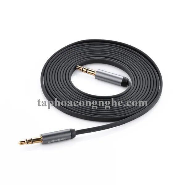 Ugreen 10730 3M màu Đen Cáp âm thanh 2 đầu 3.5mm dương dây dẹt AV119 30010730